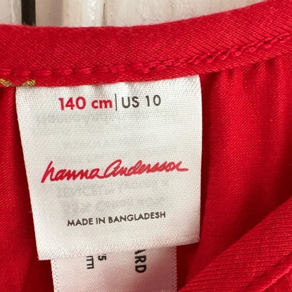 Hanna Andersson Red Star long sleeve dress size 10